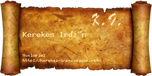 Kerekes Irén névjegykártya