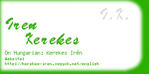 iren kerekes business card