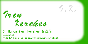 iren kerekes business card